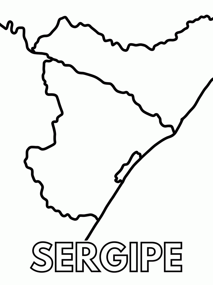 Mapa de Sergipe para colorir