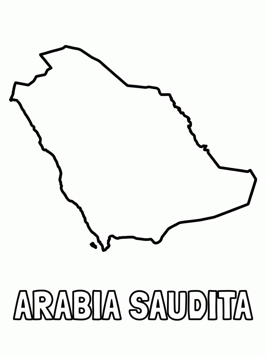 Mapa da Arábia Saudita para colorir