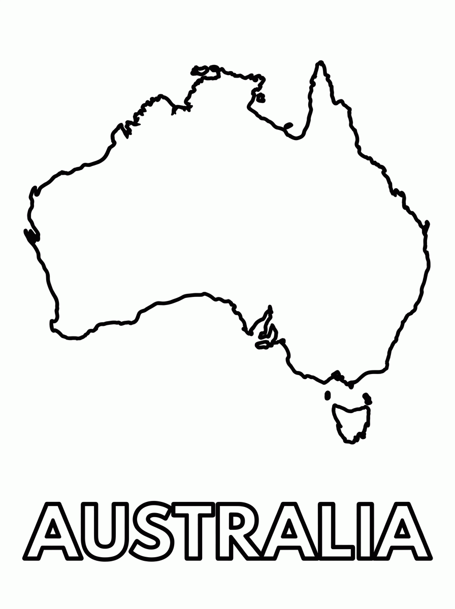 Mapa da Austrália para colorir
