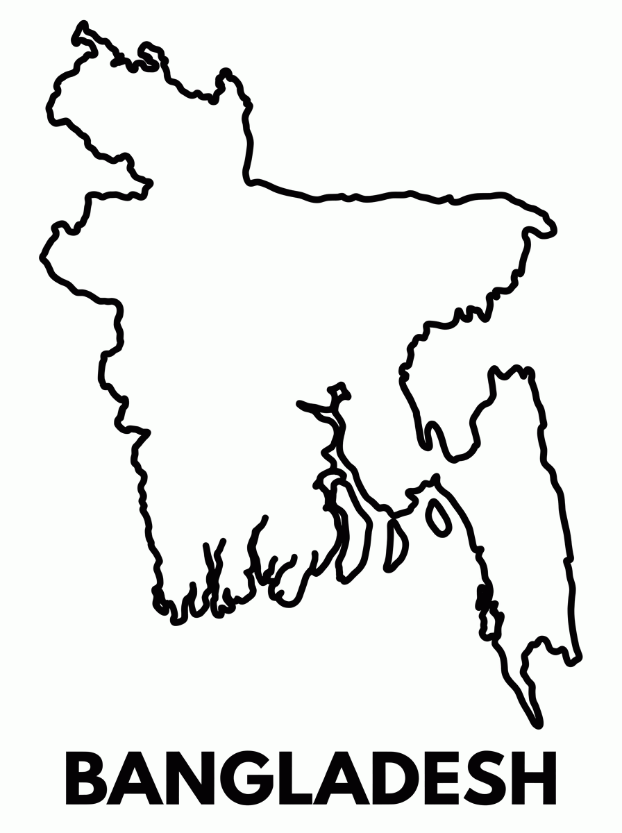 Mapa de Bangladesh para colorir