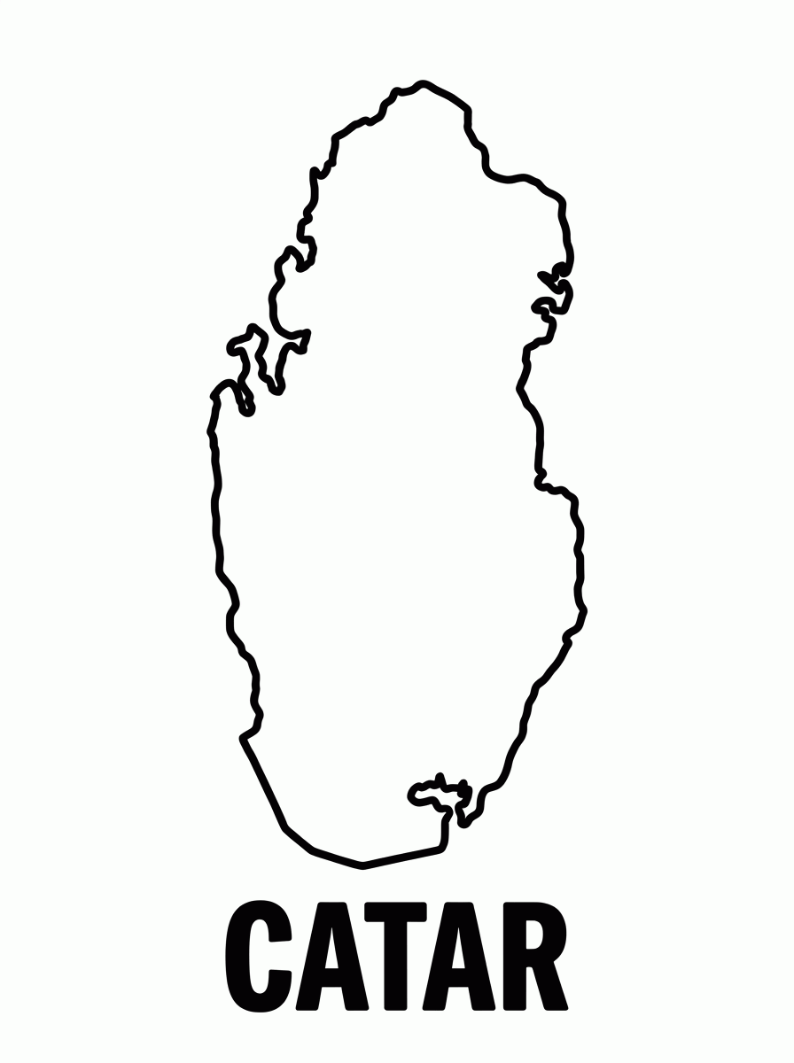 Mapa do Catar para colorir