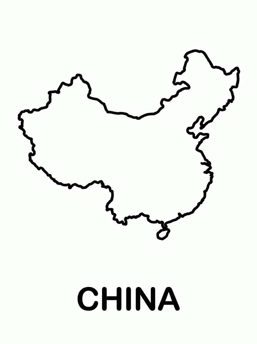 Mapa da China para colorir