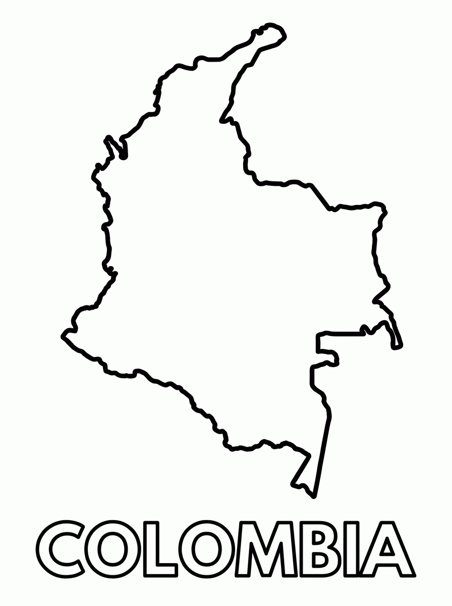 Mapa da Colômbia para colorir