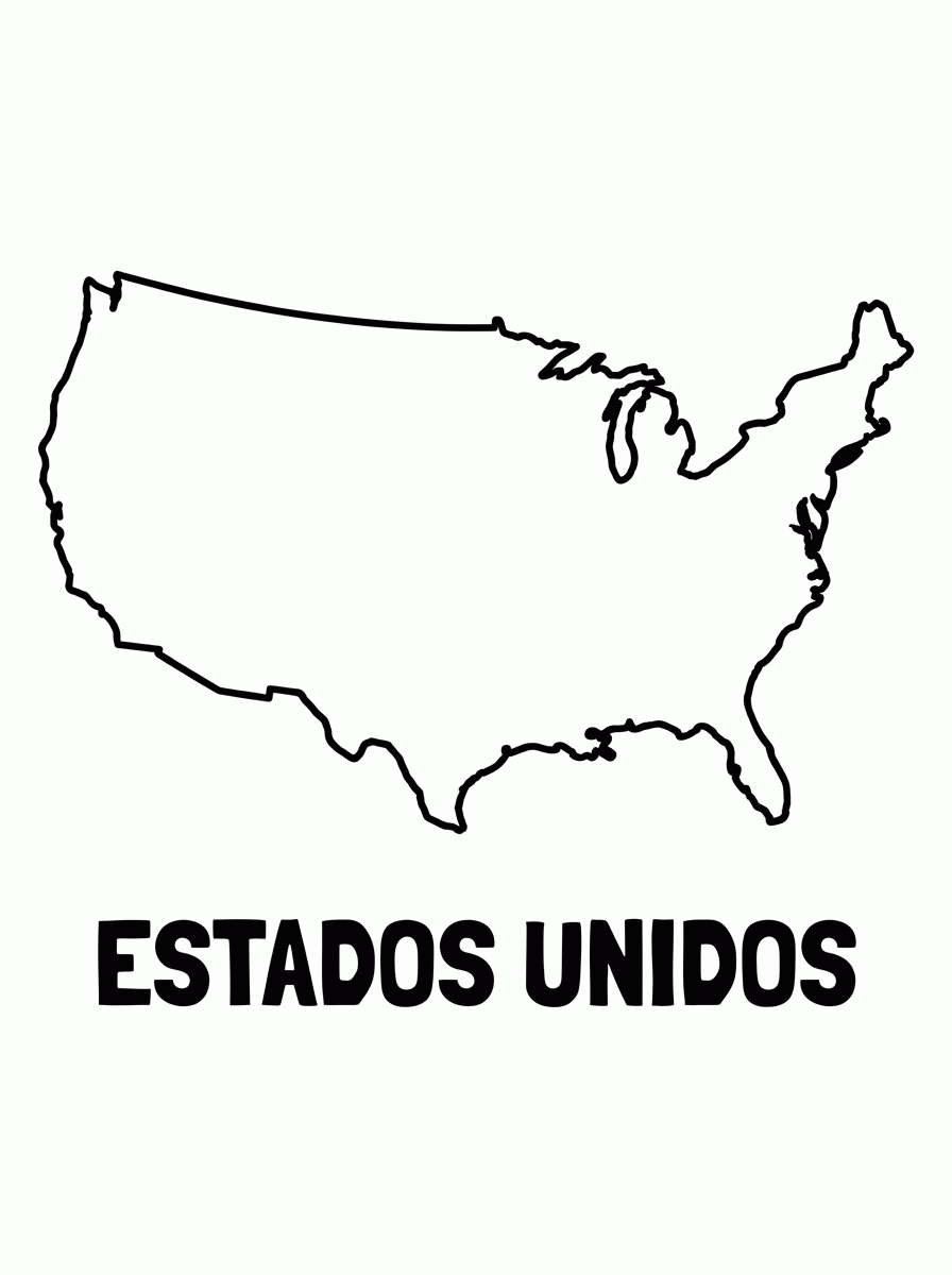 Mapa dos Estados Unidos para colorir
