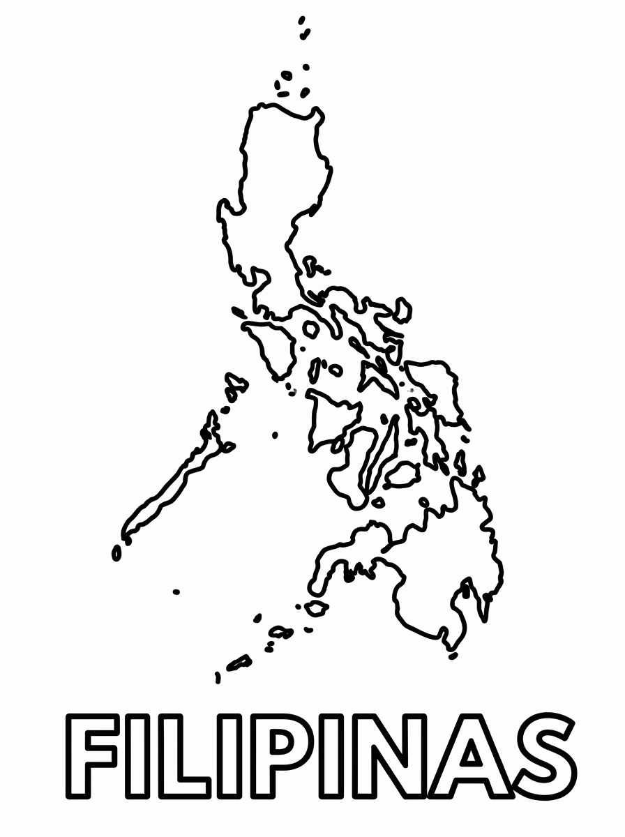Mapa das Filipinas para colorir