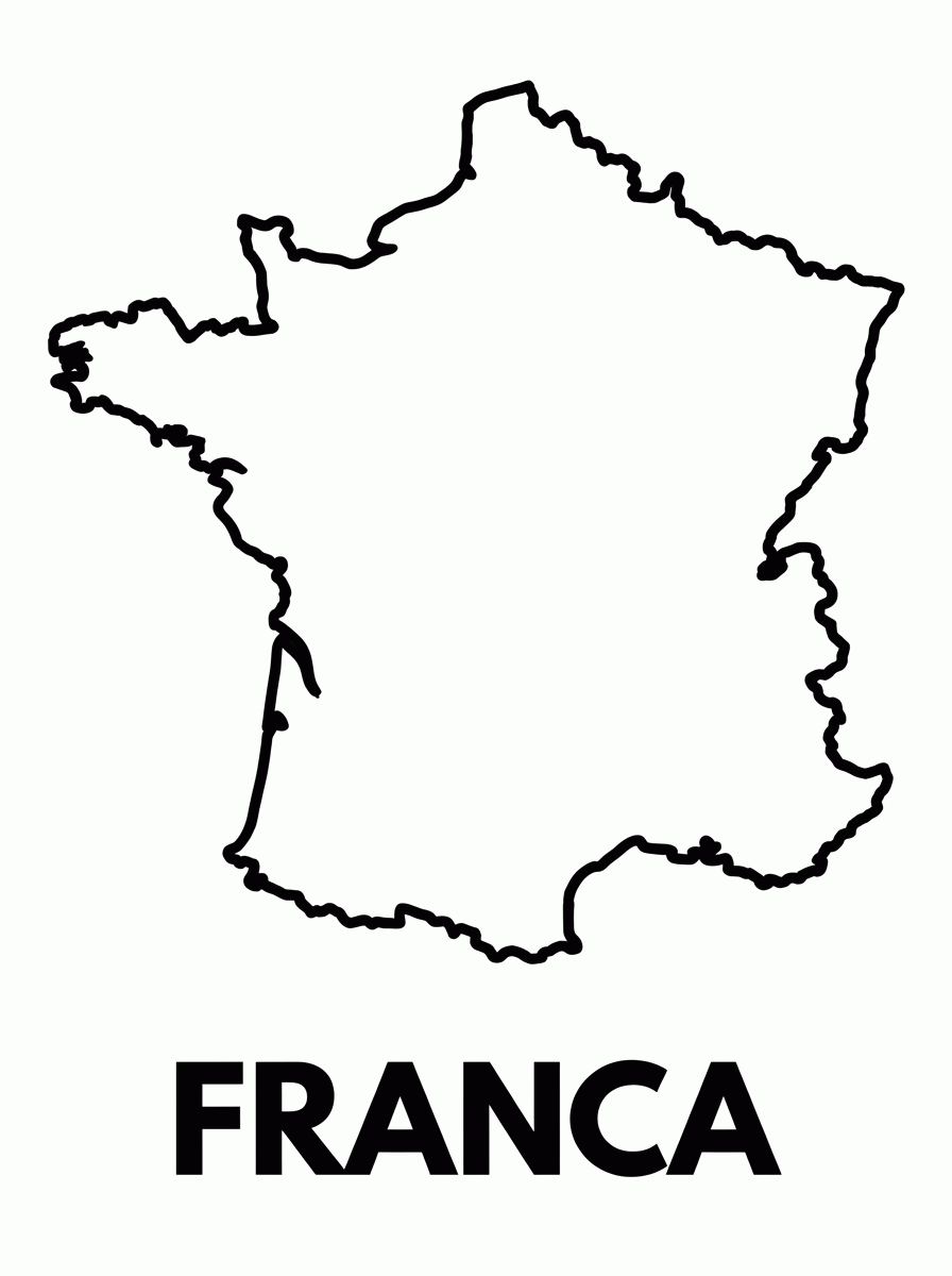 Mapa da França para colorir