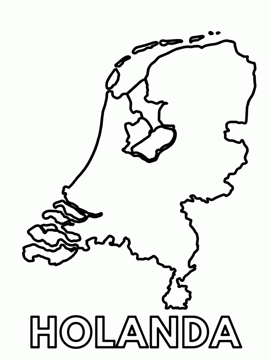 Mapa da Holanda para colorir
