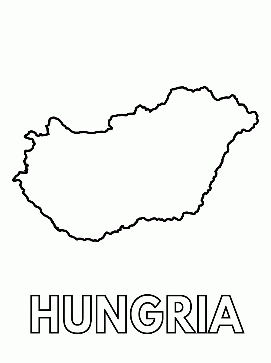 Mapa da Hungria para colorir