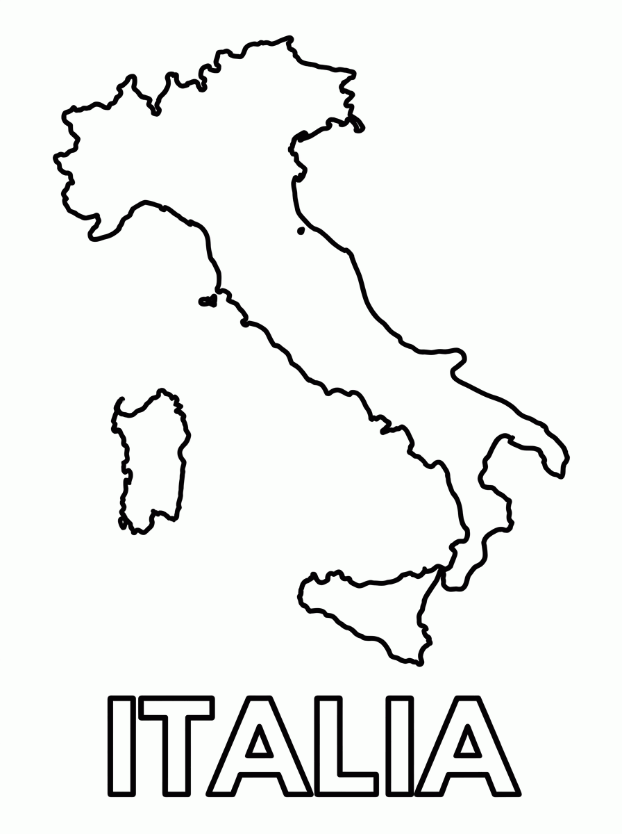 Mapa da Italia para colorir