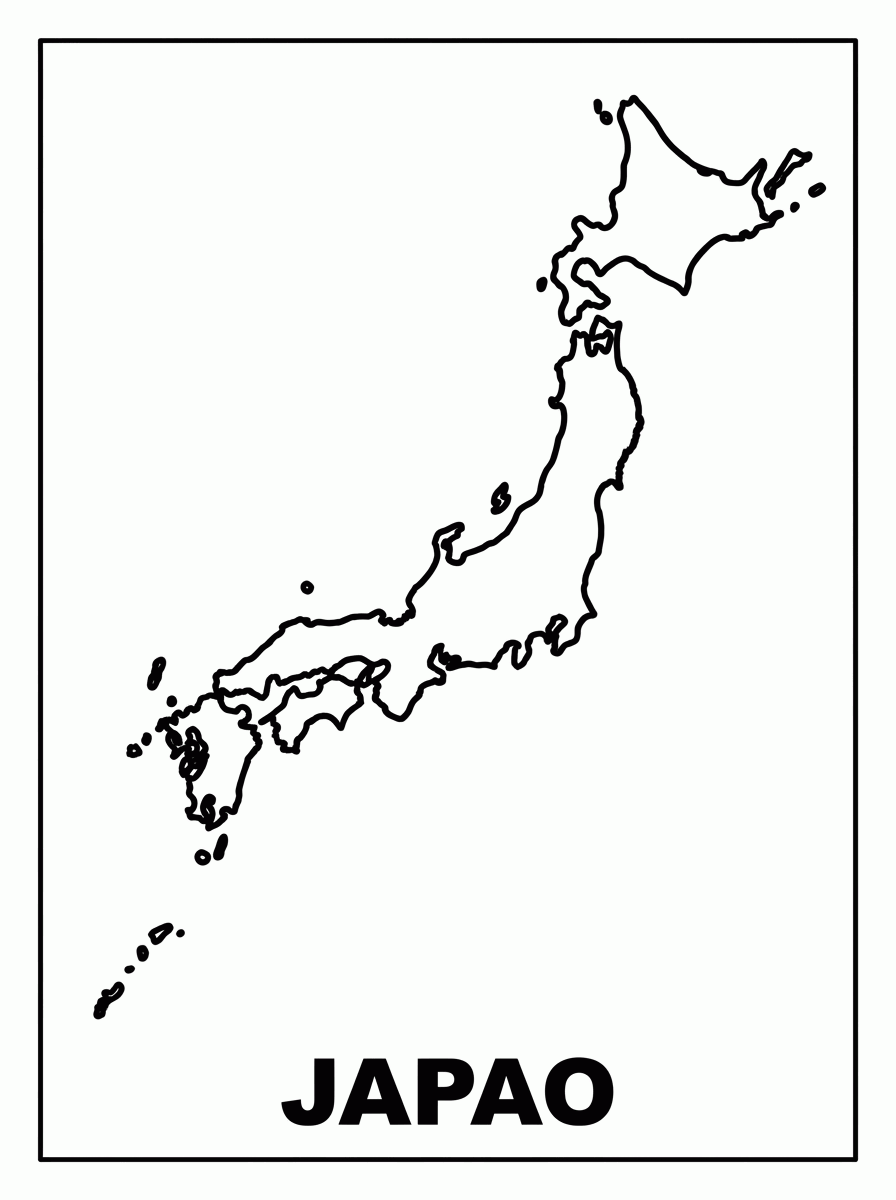 Mapa do Japão para colorir
