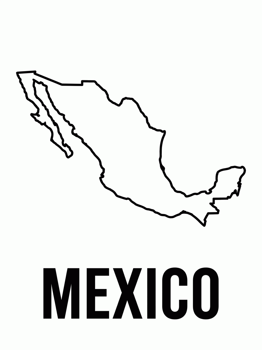 Mapa do México para colorir