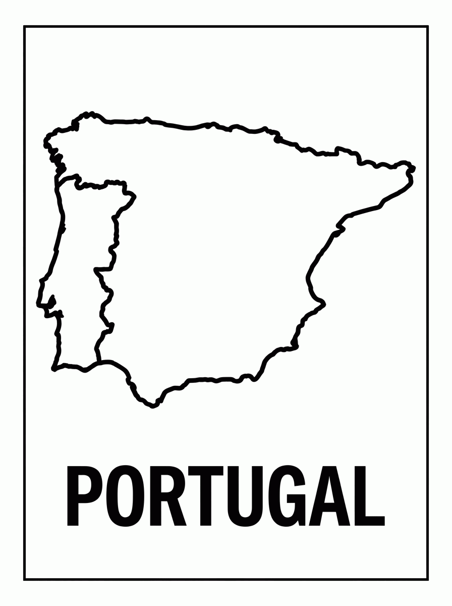 Mapa de Portugal para colorir
