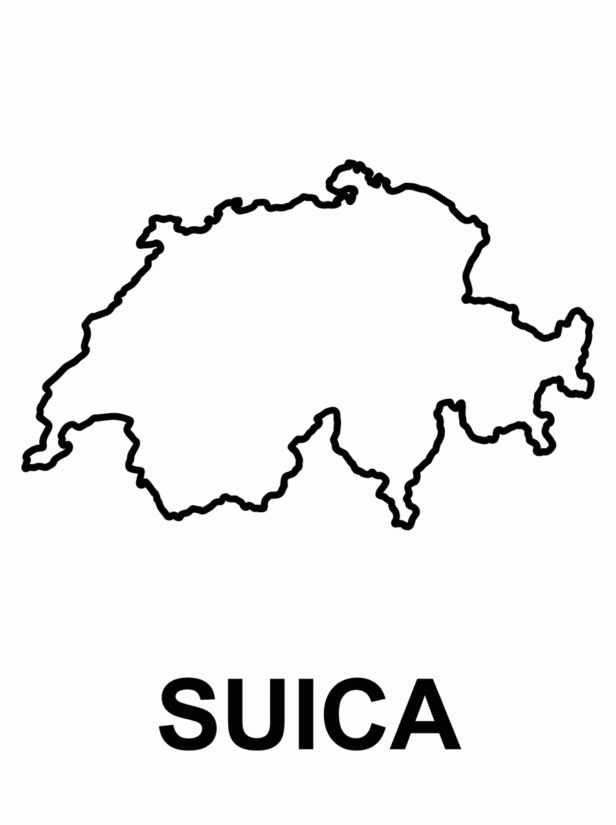 Mapa da Suíça para colorir