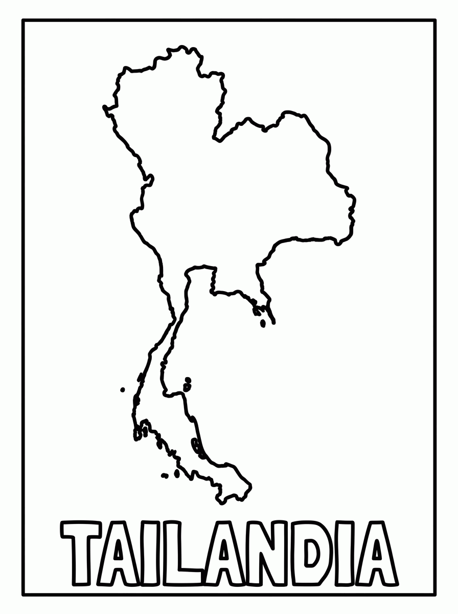 Mapa da Tailândia para colorir