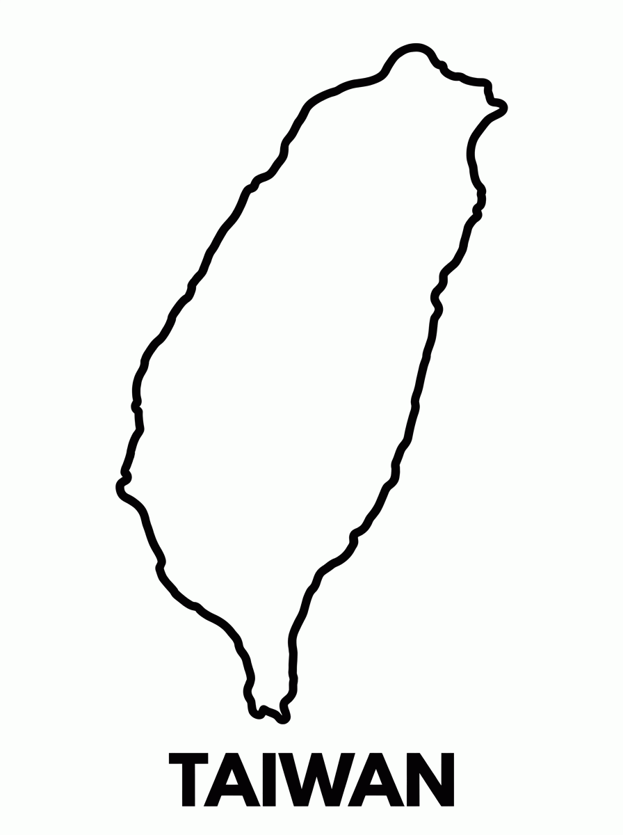 Mapa de Taiwan para colorir