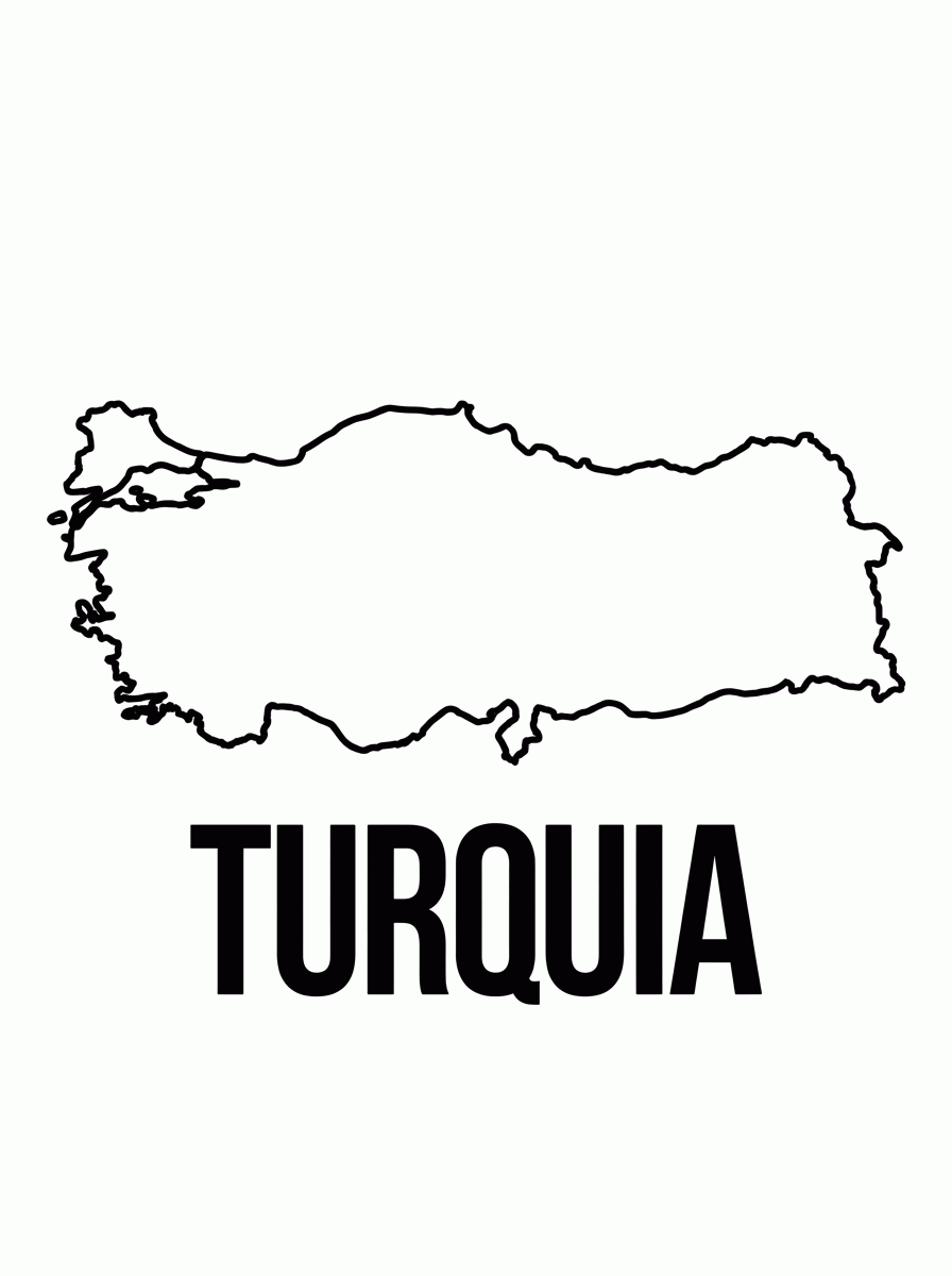 Mapa da Turquia para colorir