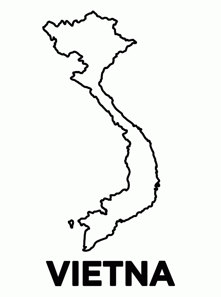 Mapa do Vietnã para colorir