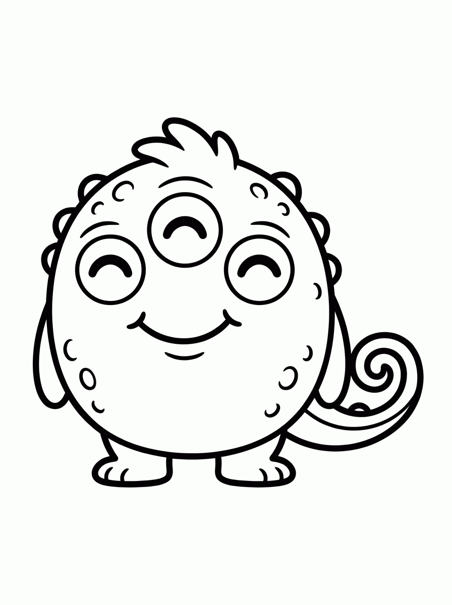 Monstrinho de Três Olhos para colorir