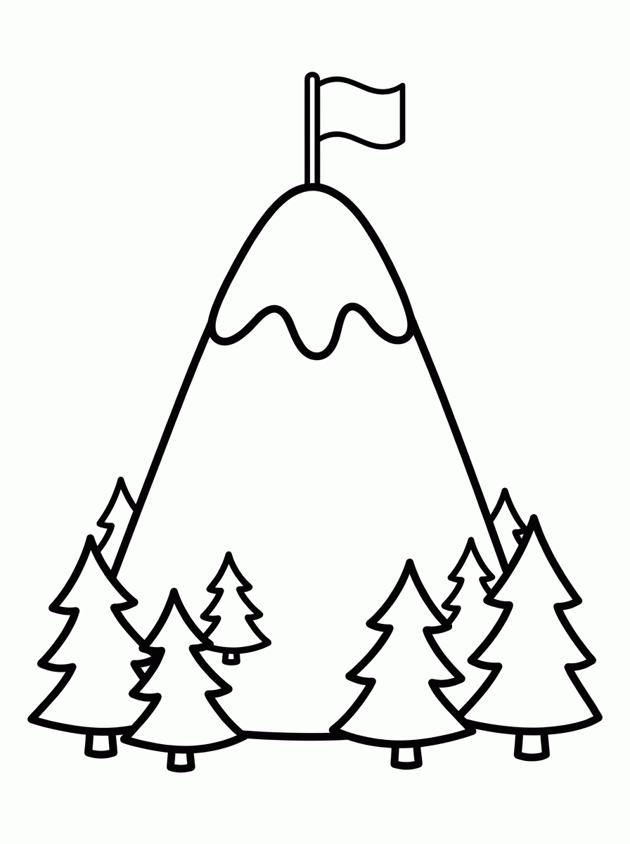 Montanha Nevada para colorir