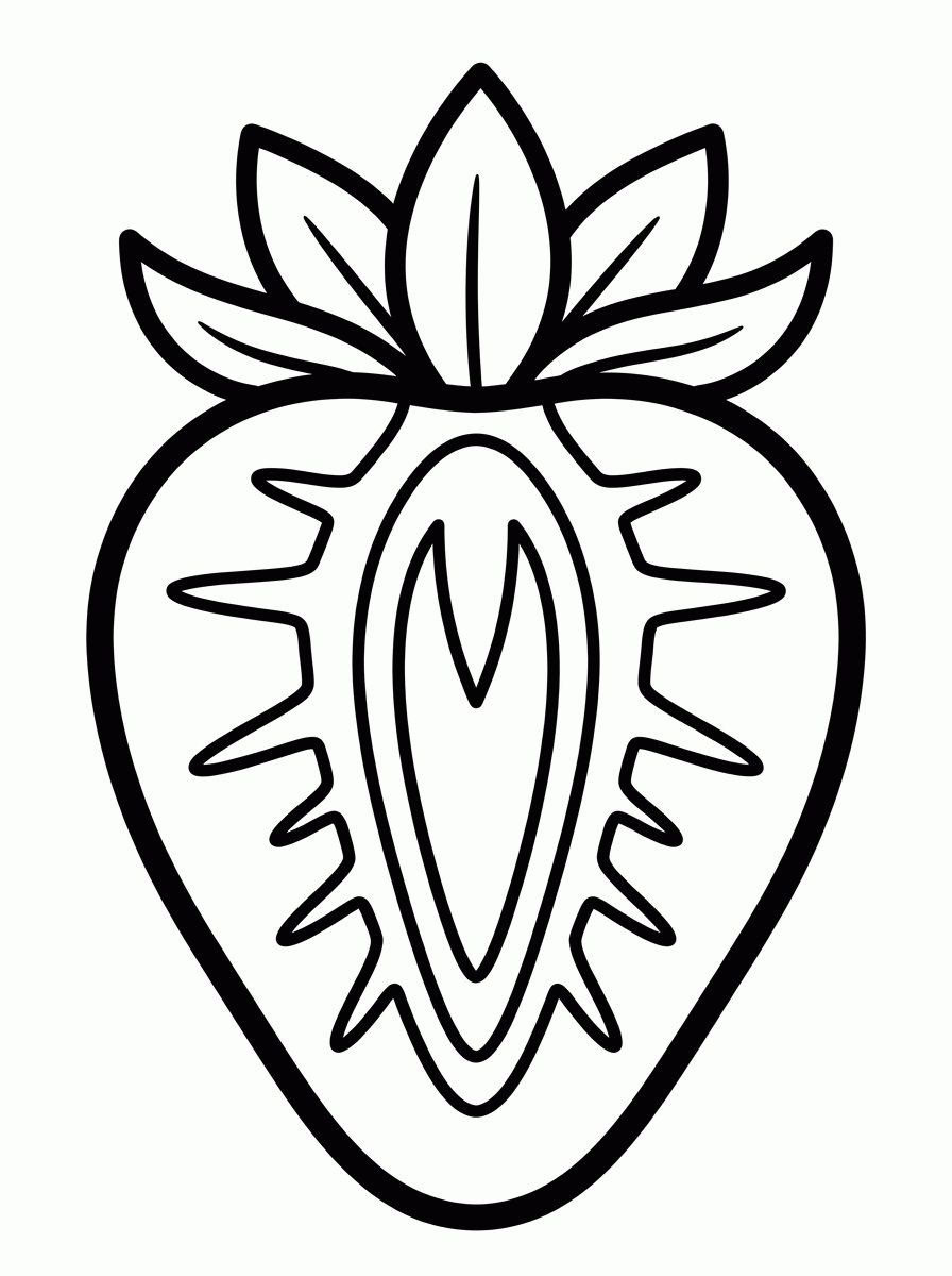 Morango Cortado para colorir