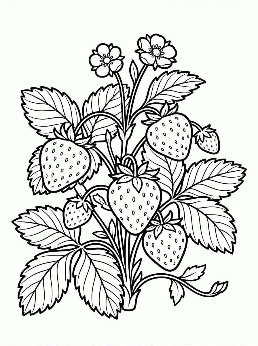Pé de Morango para colorir