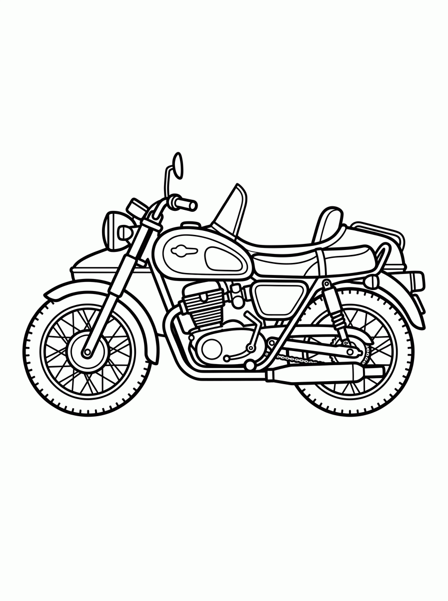 Moto com Sidecar para colorir