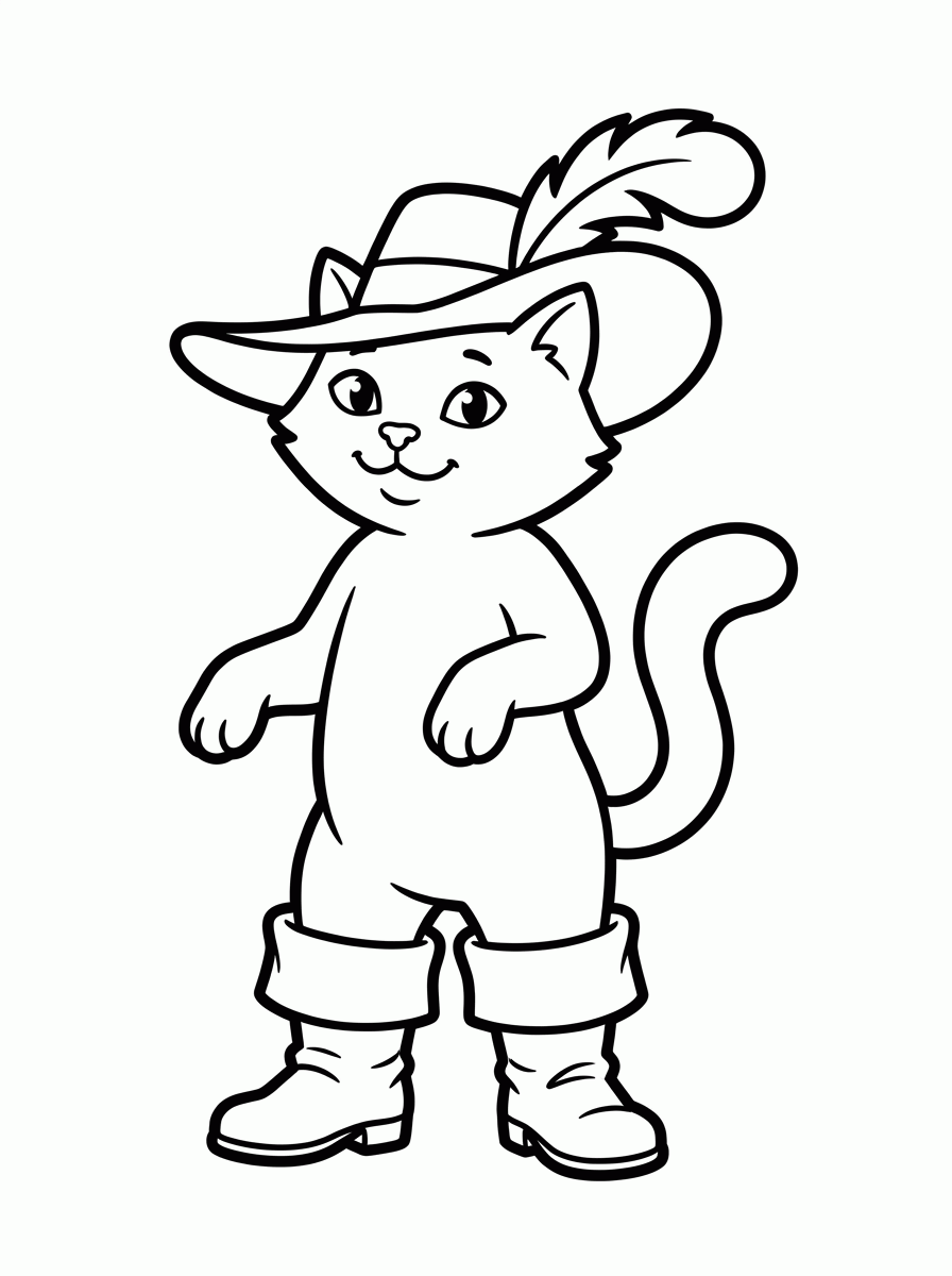 Gato de Botas para colorir