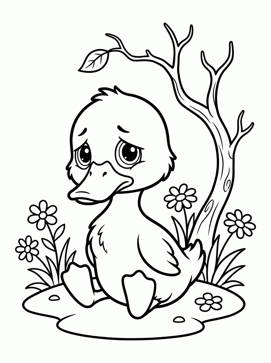 Patinho Sozinho para colorir