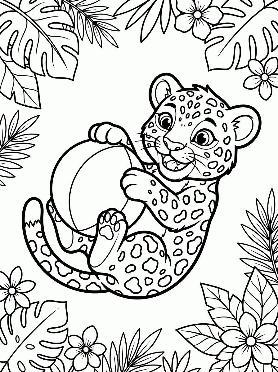 Filhote de Onca para colorir