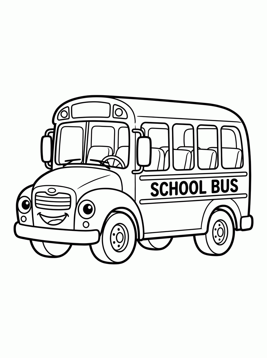 Ônibus Escolar para colorir