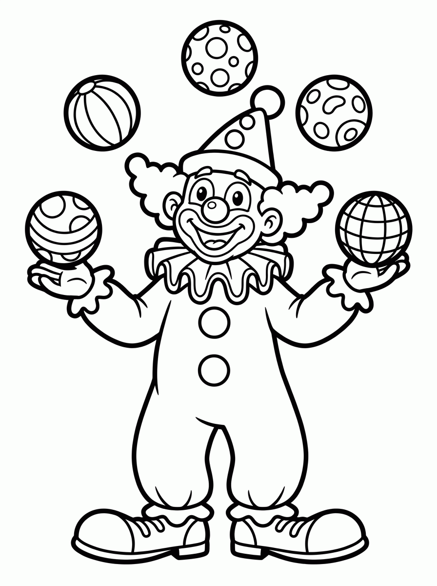 Palhaço Alegre para colorir