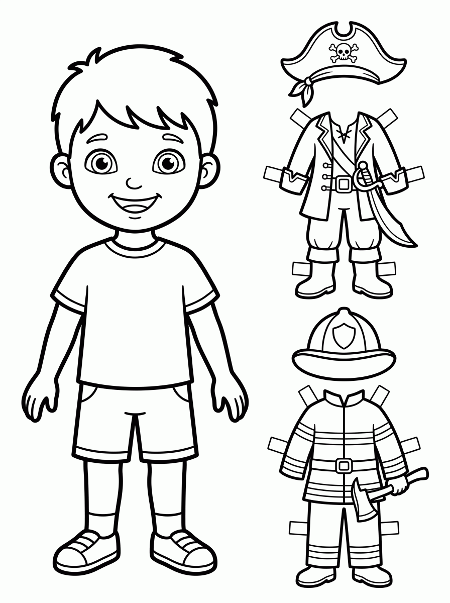Boneco de Papel para colorir