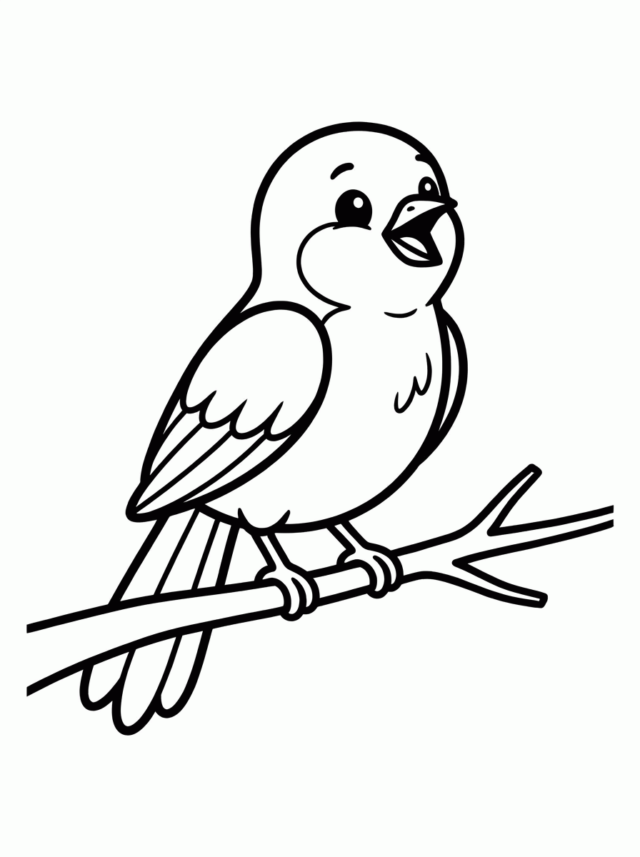 Passarinho Cantando para colorir