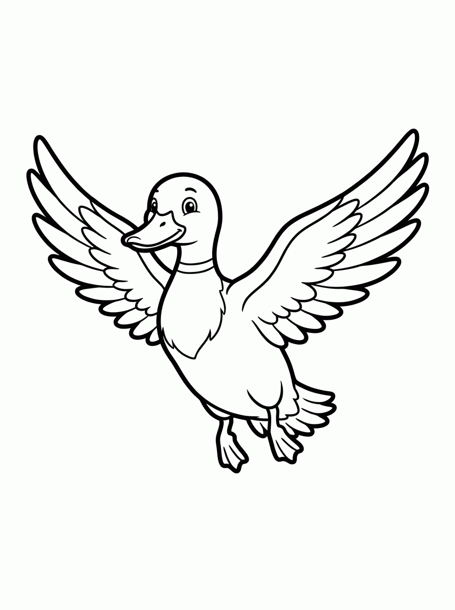 Pato Voando para colorir