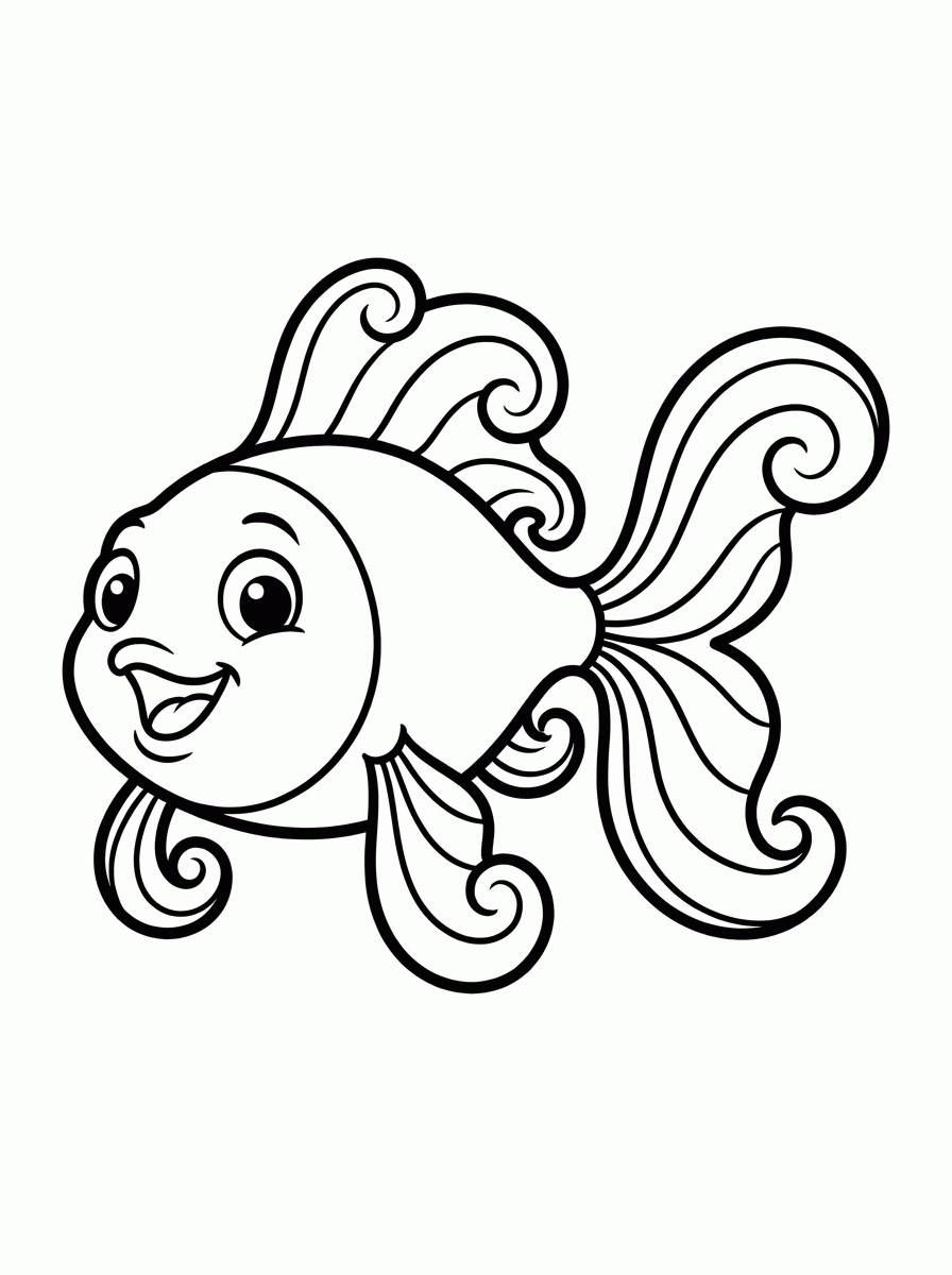 Peixe Dourado para colorir