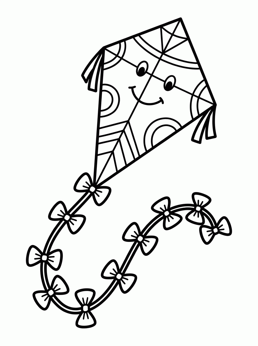 Pipa com Laços para colorir
