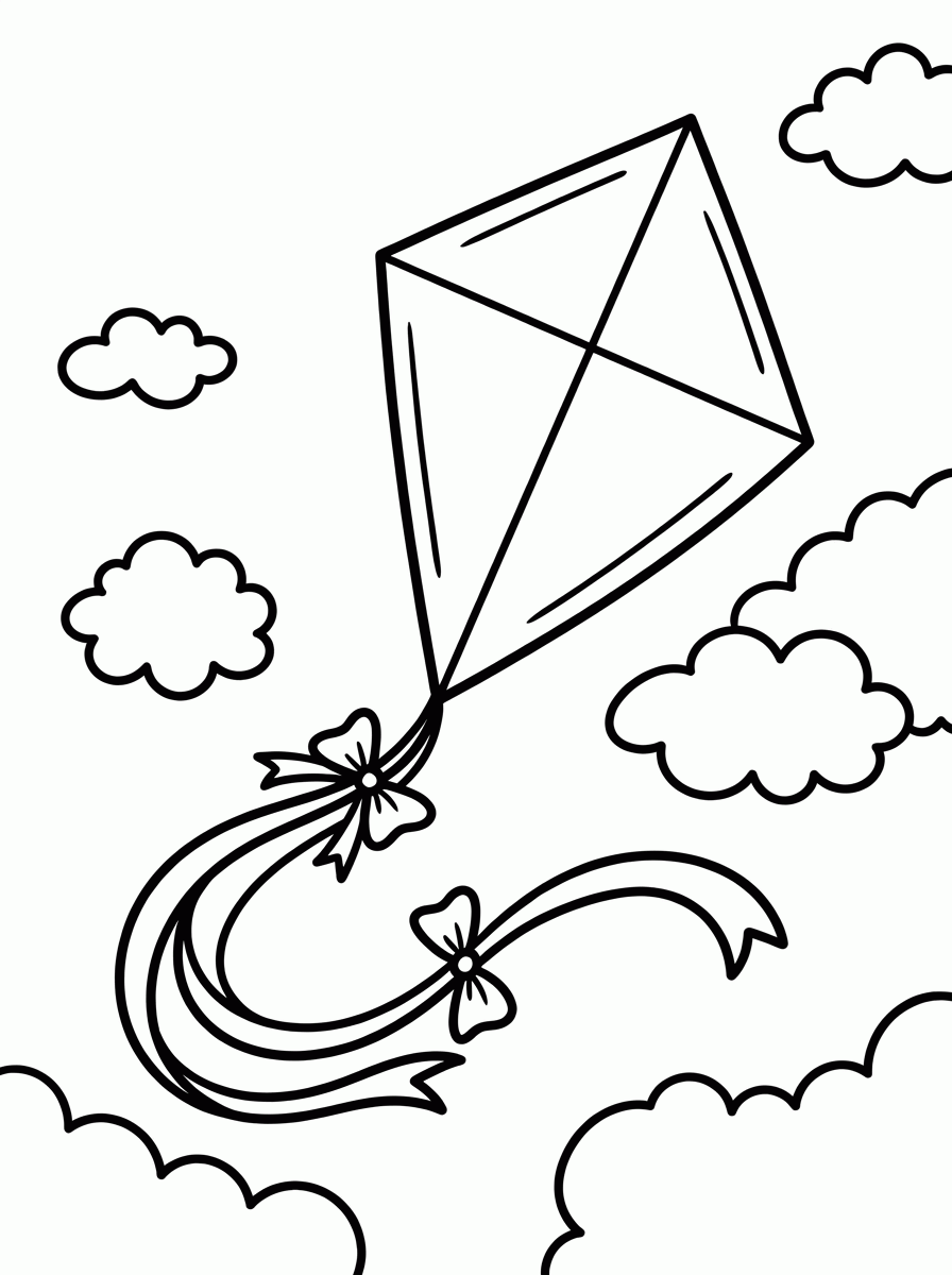 Pipa no Céu para colorir