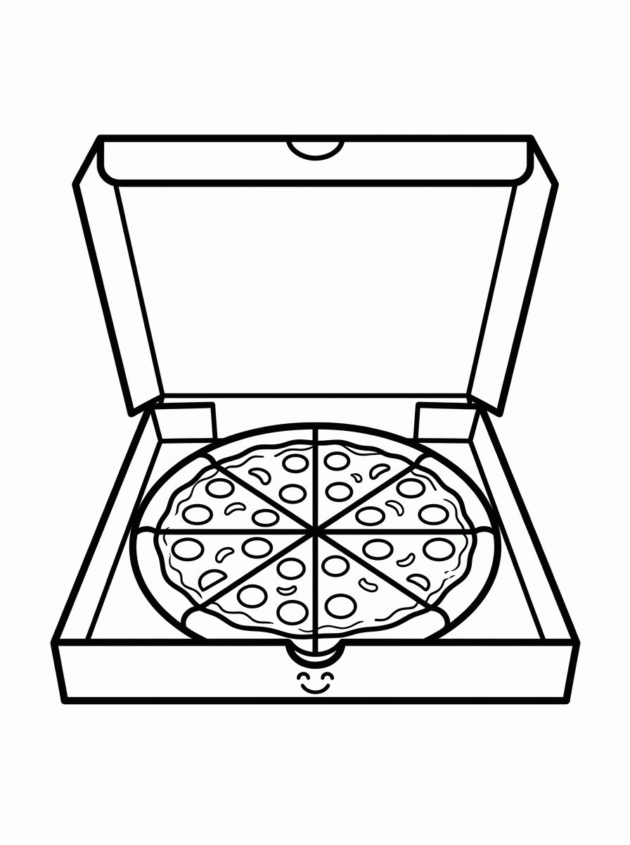 Caixa de Pizza para colorir