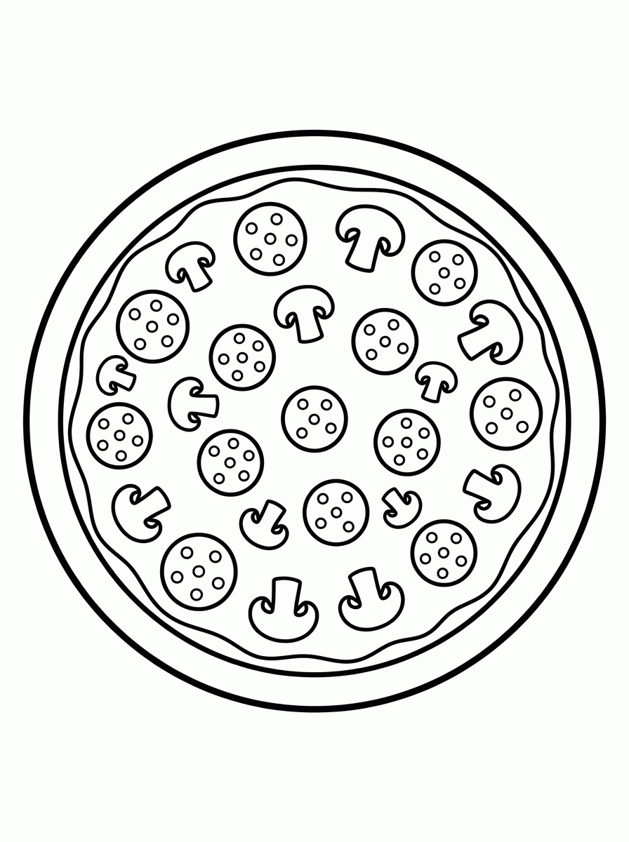 Pizza Inteira para colorir