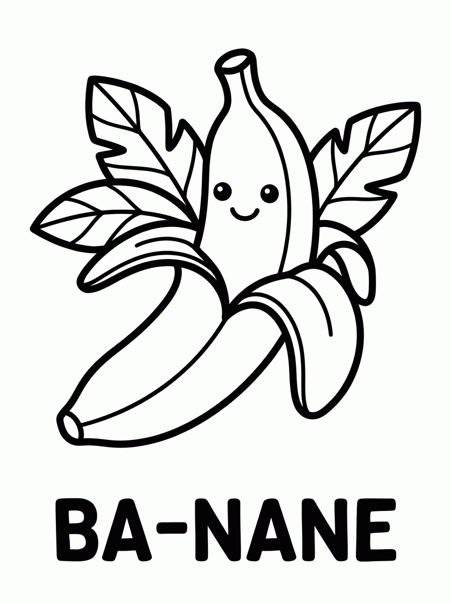 Coloriage de Banane à colorier