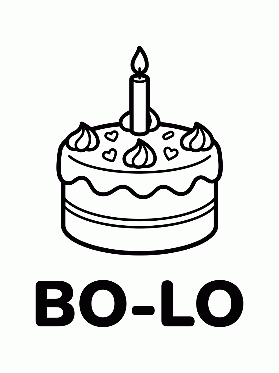 Bolo para colorir para colorir