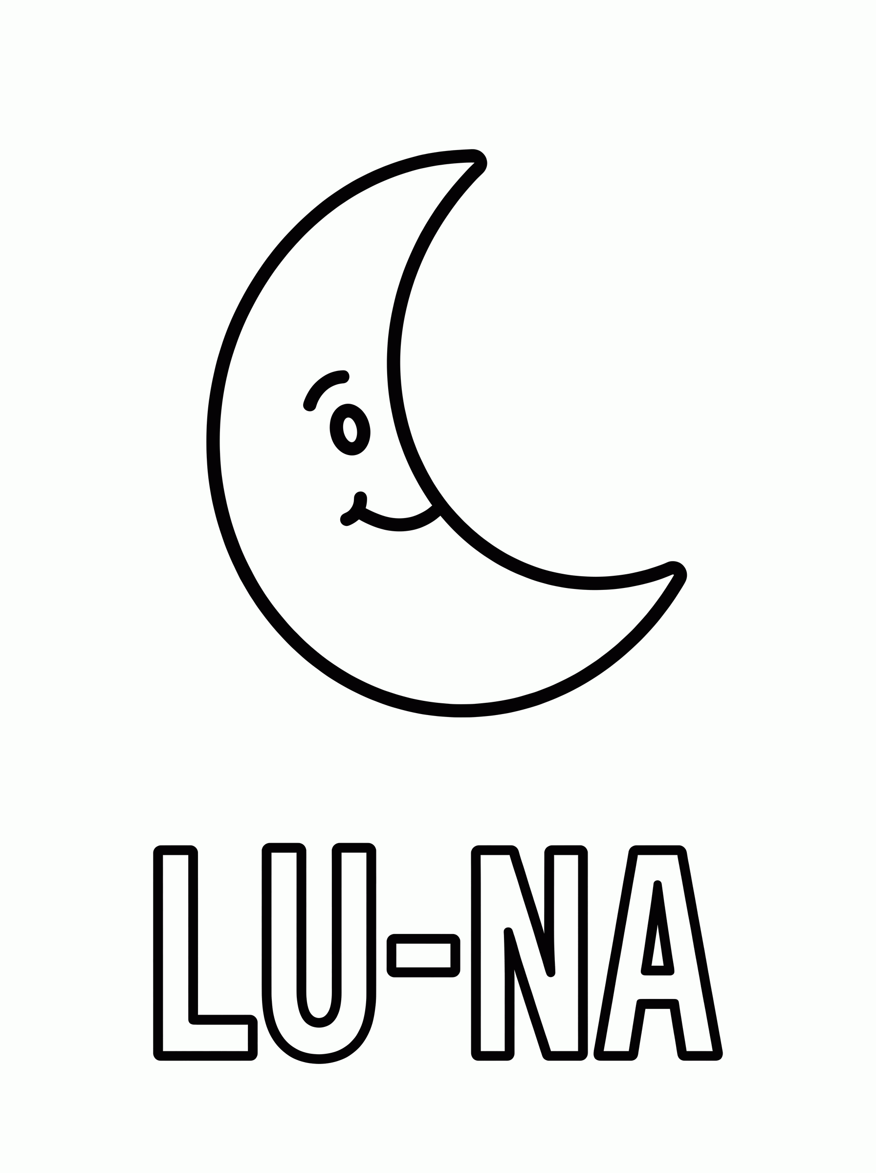 Luna para colorear para colorear