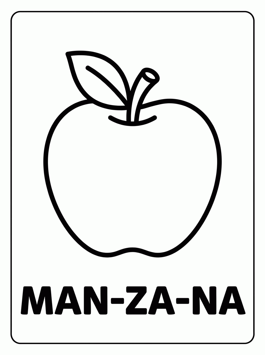 Manzana para colorear para colorear
