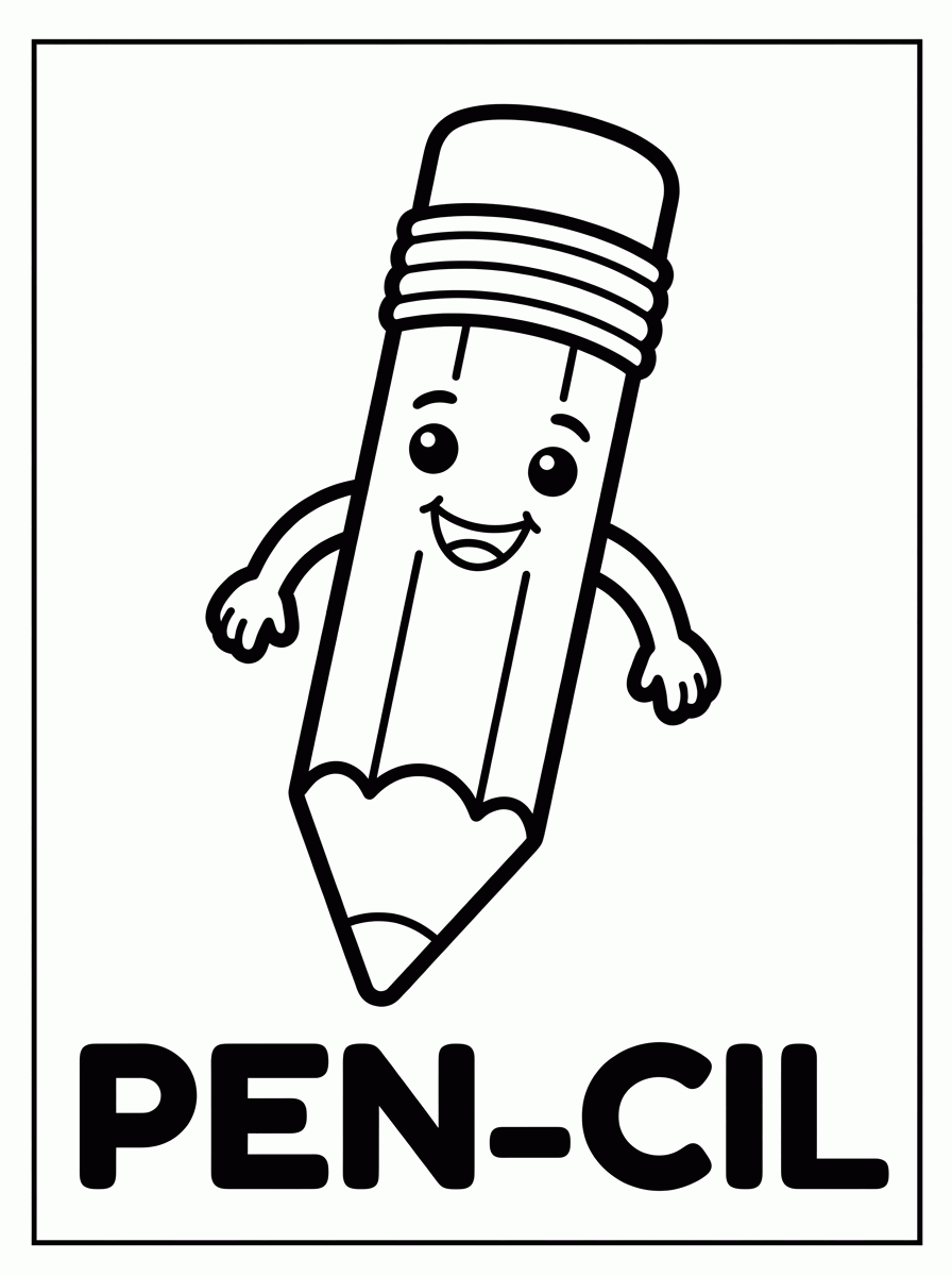 Pencil coloring page coloring page