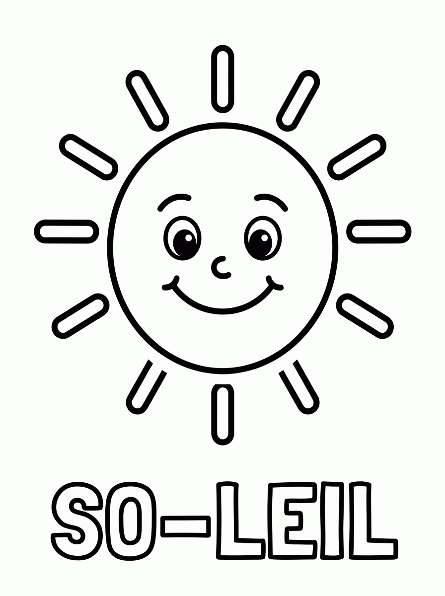Coloriage de Soleil à colorier