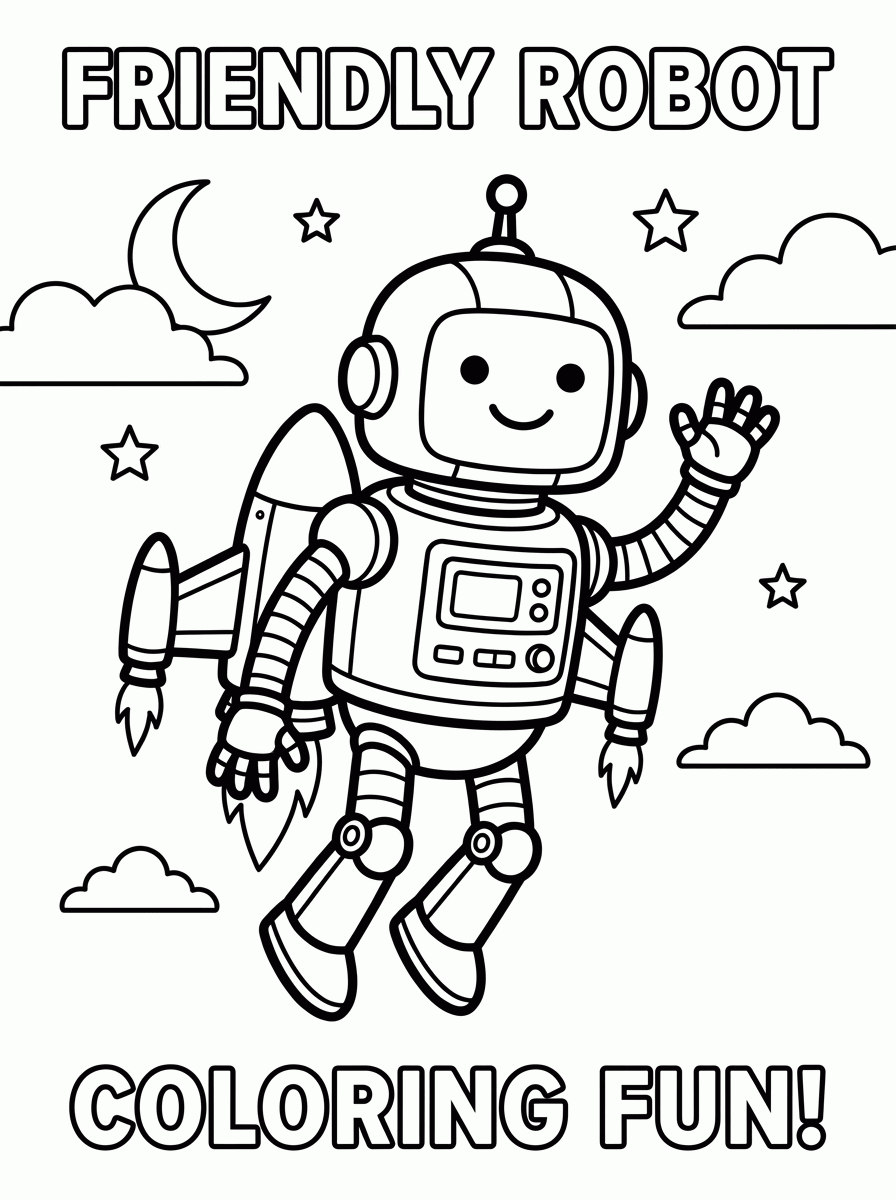 Robô Voador para colorir