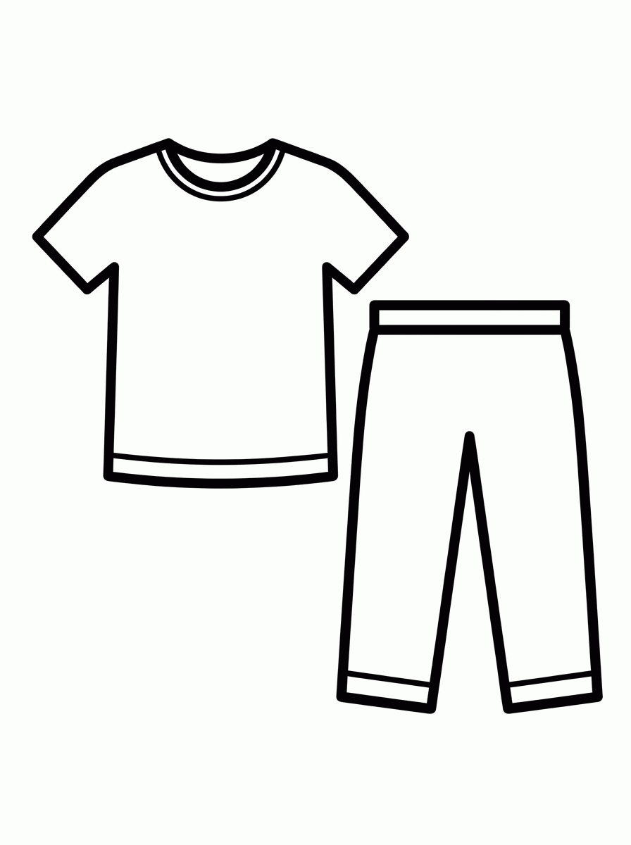 Camiseta e Calça para colorir