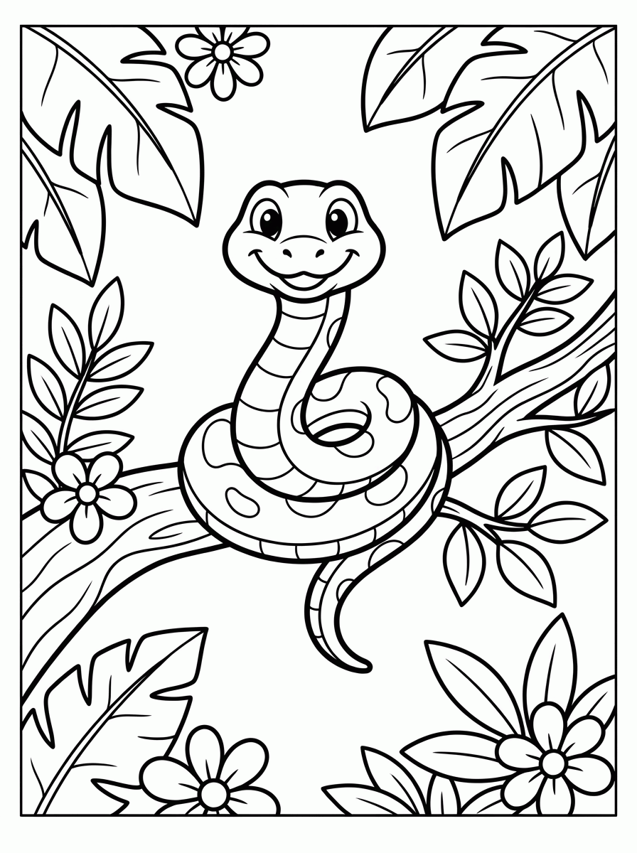 Cobra na Selva para colorir