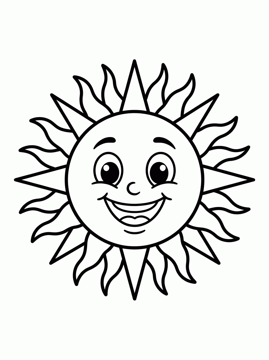 Sol Sorridente para colorir