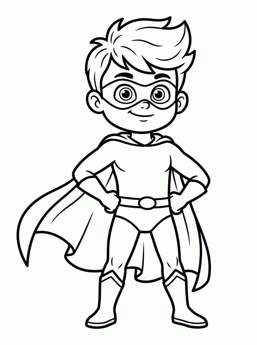 Super-Herói Heroico para colorir